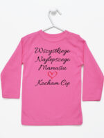 wszystkiego najlepszego mamusiu kocham cię koszulka z długim rękawem kolor ciemny różowy 259