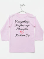 wszystkiego najlepszego mamusiu kocham cię koszulka z długim rękawem kolor różowy 259
