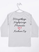 wszystkiego najlepszego mamusiu kocham cię koszulka z długim rękawem kolor szary 259