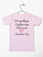 wszystkiego najlepszego mamusiu kocham cię koszulka z krótkim rękawem kolor różowy 259