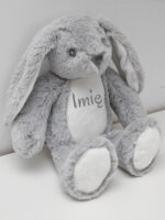 maskotka króliczek szary mały z imieniem dziecka m025 1