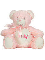 maskotka miś różowy mały z imieniem dziecka m019 8
