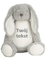 duża maskotka królik w kolorze szarym z własnym napisem m033 2