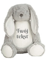 duża maskotka królik w kolorze szarym z własnym napisem m033 3