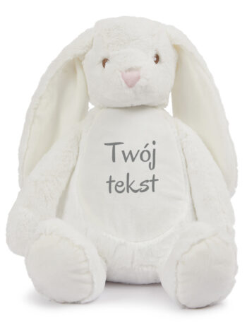 pluszak króliczek duży biały z twoim nadrukiem m035 1