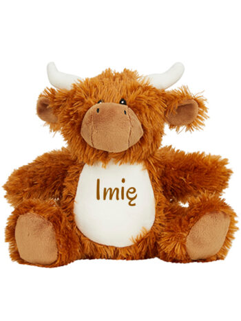 maskotka krowa z rogami z imieniem dziecka m041 1