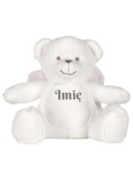 maskotka miś biały mały ze skrzydłami z imieniem dziecka m040-3 maskotka miś biały mały ze skrzydłami z imieniem dziecka m040 3