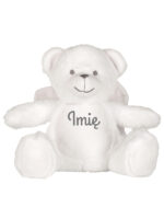 maskotka miś biały mały ze skrzydłami z imieniem dziecka m040-7 maskotka miś biały mały ze skrzydłami z imieniem dziecka m040 7