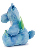 maskotka duży smok niebieski z imieniem dziecka z boku m042