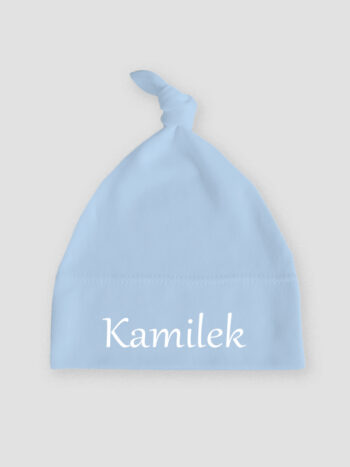 czapeczka błękitna z imieniem Kamilek