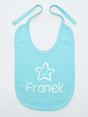 śliniak gwiazdka z imieniem franek  kolor miętowy