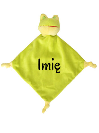 przytulanka żabka dla niemowlaka personalizowana czcionka 1 m046