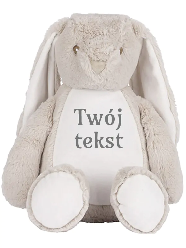 króliczek beżowy duży personalizowany m051 czcionka 4