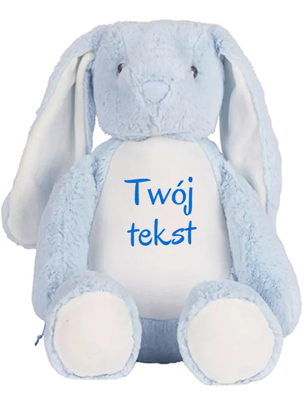 króliczek niebieski duży z twoim nadrukiem m050 czcionka 1